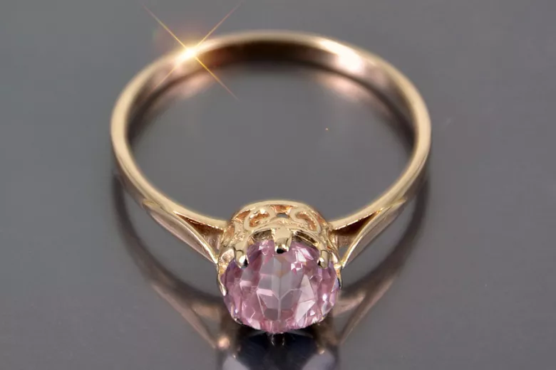 Vintage Schmuck Ring Amethyst Sterling Silber rosévergoldet vrc366rp